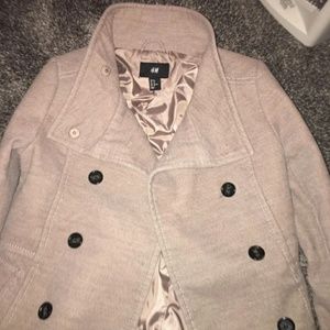 Beige H&M Peacoat Jacket